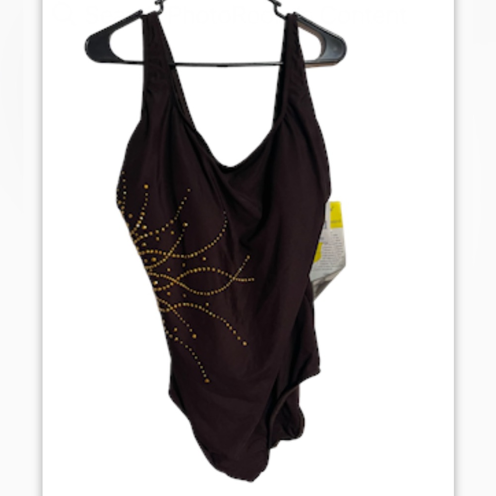 Longitude Brown Embellished Swimsuit Women’s